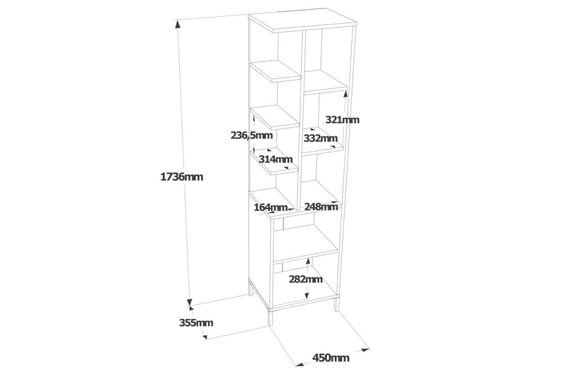 AGATEA Förvaringsskåp 45x173,6 cm Vit - Förvaring - Badrumsförvaring & tvättstuga inredning - Badrumsskåp