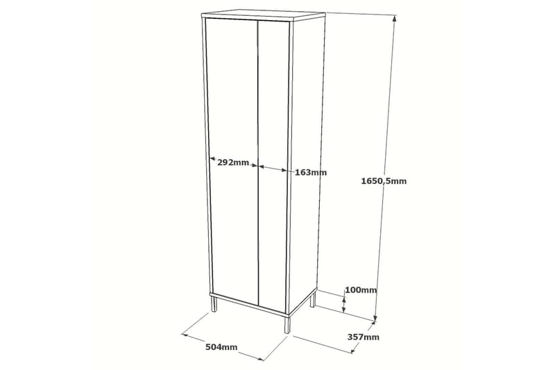 AGATEA Förvaringsskåp 50,4x165 cm Vit - Förvaring - Badrumsförvaring & tvättstuga inredning - Badrumsskåp