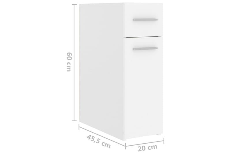 Apoteksskåp vit 20x45,5x60 cm spånskiva - Vit - Badrumsskåp