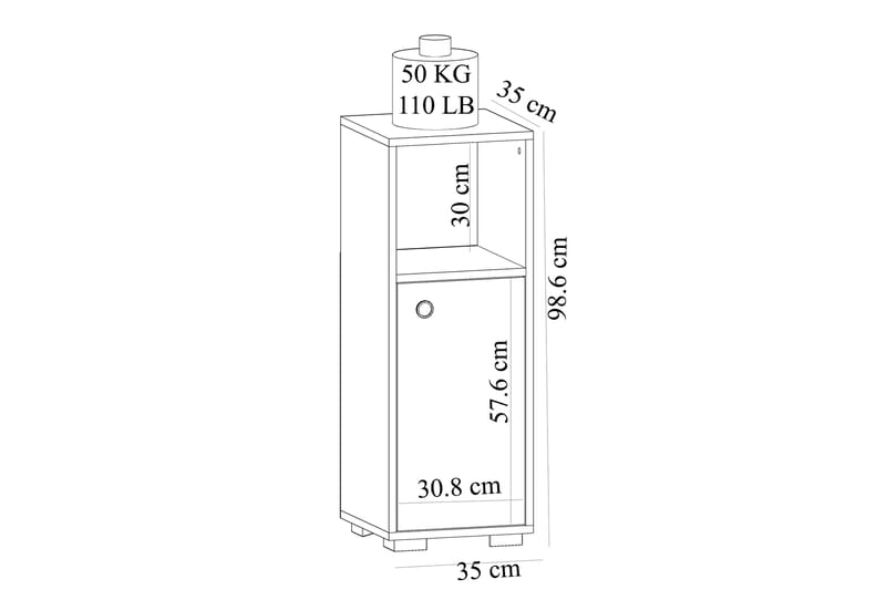 AYDOGAN Badrumsskåp 35x35 cm Vit - Förvaring - Badrumsförvaring & tvättstuga inredning - Badrumsskåp