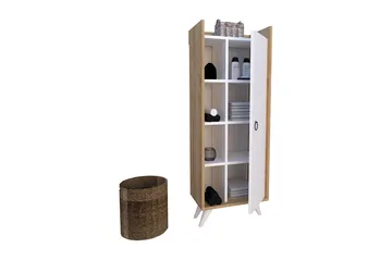 Badrumsskåp 32x155 cm - Natur/Vit - Förvaring - Badrumsförvaring & tvättstuga inredning - Badrumsskåp