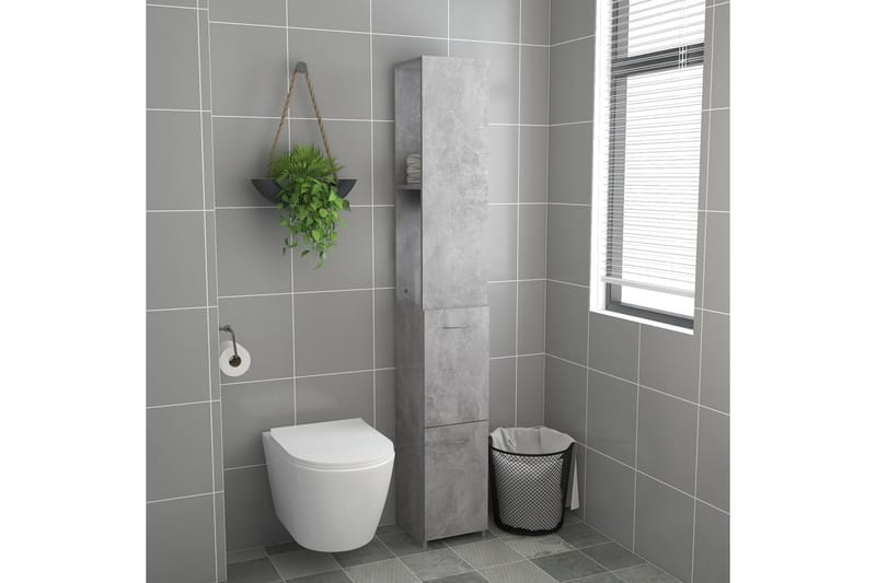 Badrumsskåp betonggrå 25x25x170 cm spånskiva - Grå - Förvaring - Badrumsförvaring & tvättstuga inredning - Badrumsskåp