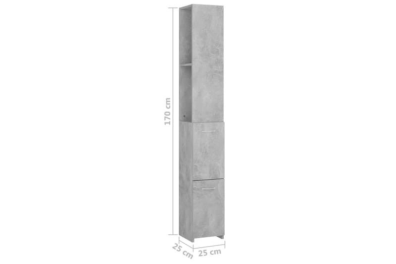 Badrumsskåp betonggrå 25x25x170 cm spånskiva - Grå - Förvaring - Badrumsförvaring & tvättstuga inredning - Badrumsskåp