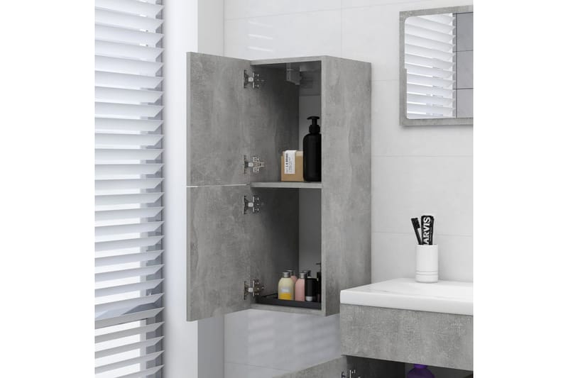 Badrumsskåp betonggrå 30x30x80 cm spånskiva - Grå - Förvaring - Badrumsförvaring & tvättstuga inredning - Badrumsskåp