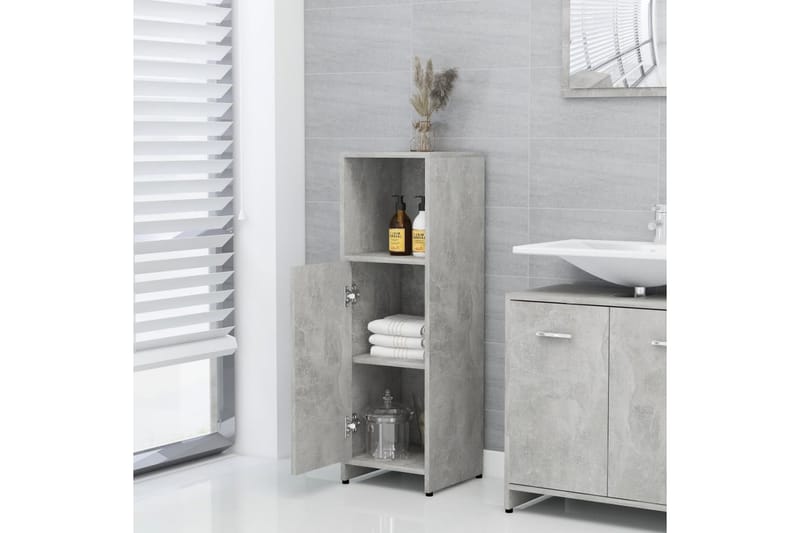 Badrumsskåp betonggrå 30x30x95 cm spånskiva - Grå - Förvaring - Badrumsförvaring & tvättstuga inredning - Badrumsskåp