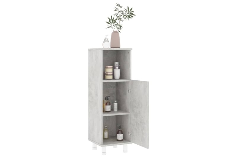 Badrumsskåp betonggrå 30x30x95 cm spånskiva - Grå - Förvaring - Badrumsförvaring & tvättstuga inredning - Badrumsskåp