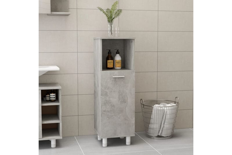 Badrumsskåp betonggrå 30x30x95 cm spånskiva - Grå - Förvaring - Badrumsförvaring & tvättstuga inredning - Badrumsskåp