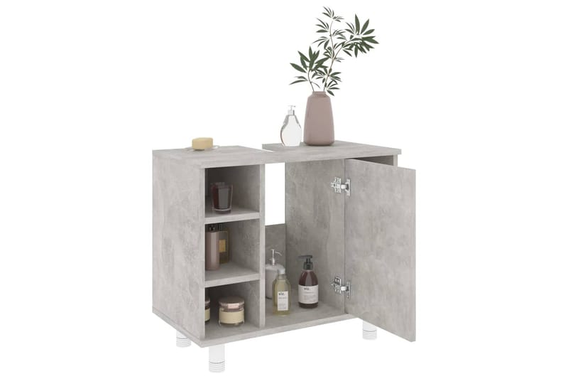 Badrumsskåp betonggrå 60x32x53,5 cm spånskiva - Grå - Förvaring - Badrumsförvaring & tvättstuga inredning - Badrumsskåp