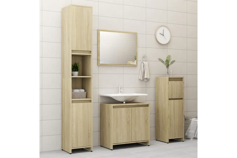 Badrumsskåp sonoma-ek 60x33x61 cm spånskiva - Brun - Förvaring - Badrumsförvaring & tvättstuga inredning - Badrumsskåp