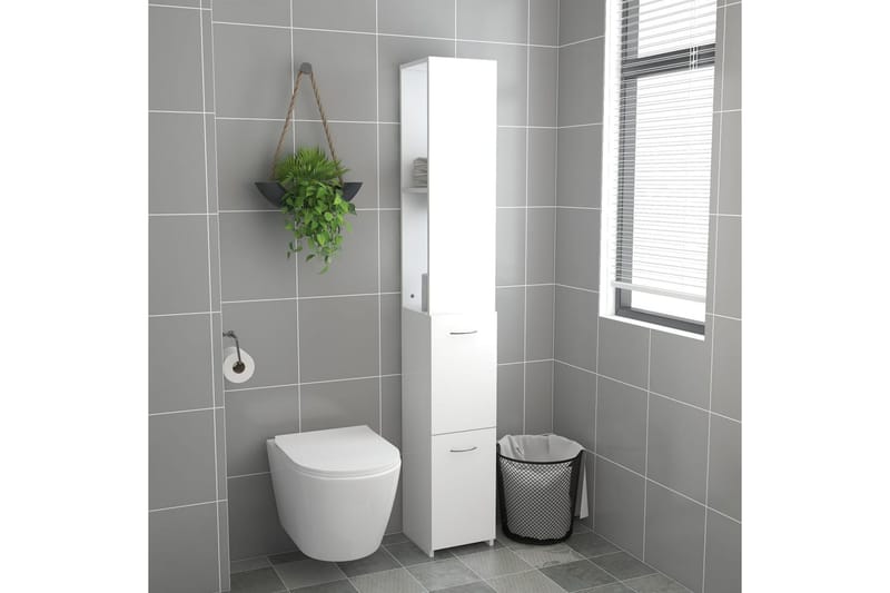 Badrumsskåp vit 25x25x170 cm spånskiva - Vit - Förvaring - Badrumsförvaring & tvättstuga inredning - Badrumsskåp