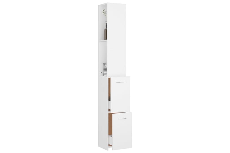 Badrumsskåp vit 25x25x170 cm spånskiva - Vit - Förvaring - Badrumsförvaring & tvättstuga inredning - Badrumsskåp
