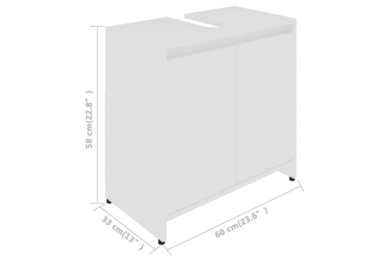 Badrumsskåp vit 60x33x61 cm spånskiva - Vit - Förvaring - Badrumsförvaring & tvättstuga inredning - Badrumsskåp