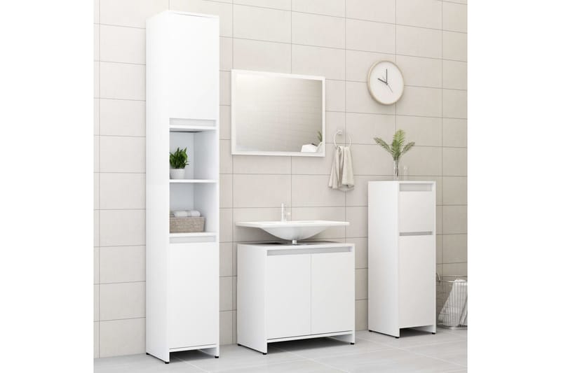 Badrumsskåp vit 60x33x61 cm spånskiva - Vit - Förvaring - Badrumsförvaring & tvättstuga inredning - Badrumsskåp