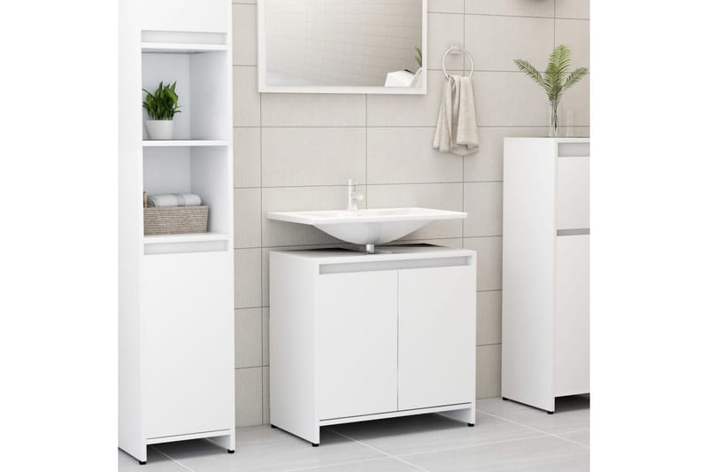 Badrumsskåp vit 60x33x61 cm spånskiva - Vit - Förvaring - Badrumsförvaring & tvättstuga inredning - Badrumsskåp
