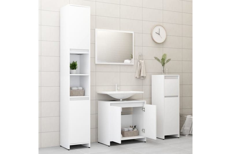 Badrumsskåp vit 60x33x61 cm spånskiva - Vit - Förvaring - Badrumsförvaring & tvättstuga inredning - Badrumsskåp