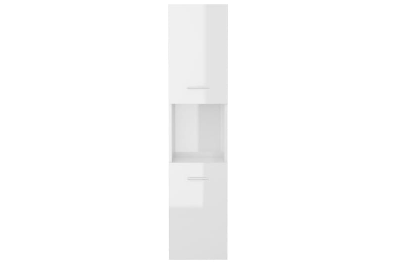 Badrumsskåp vit högglans 30x30x130 cm spånskiva - Vit - Badrumsskåp