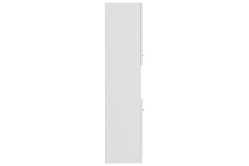 Badrumsskåp vit högglans 30x30x130 cm spånskiva - Vit - Badrumsskåp