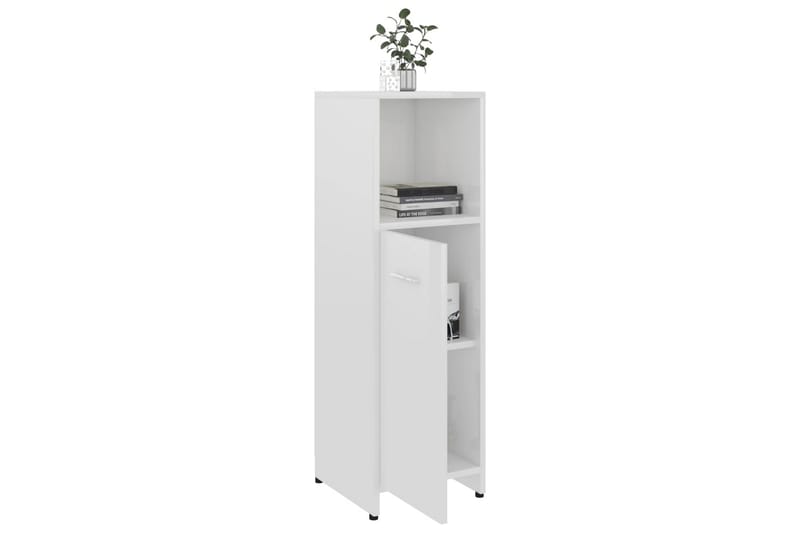 Badrumsskåp vit högglans 30x30x95 cm spånskiva - Vit - Förvaring - Badrumsförvaring & tvättstuga inredning - Badrumsskåp
