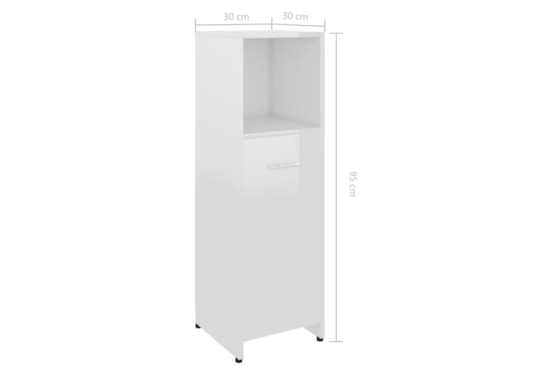Badrumsskåp vit högglans 30x30x95 cm spånskiva - Vit - Förvaring - Badrumsförvaring & tvättstuga inredning - Badrumsskåp
