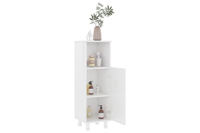 Badrumsskåp vit högglans 30x30x95 cm spånskiva - Vit - Förvaring - Badrumsförvaring & tvättstuga inredning - Badrumsskåp