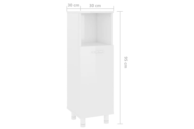 Badrumsskåp vit högglans 30x30x95 cm spånskiva - Vit - Förvaring - Badrumsförvaring & tvättstuga inredning - Badrumsskåp