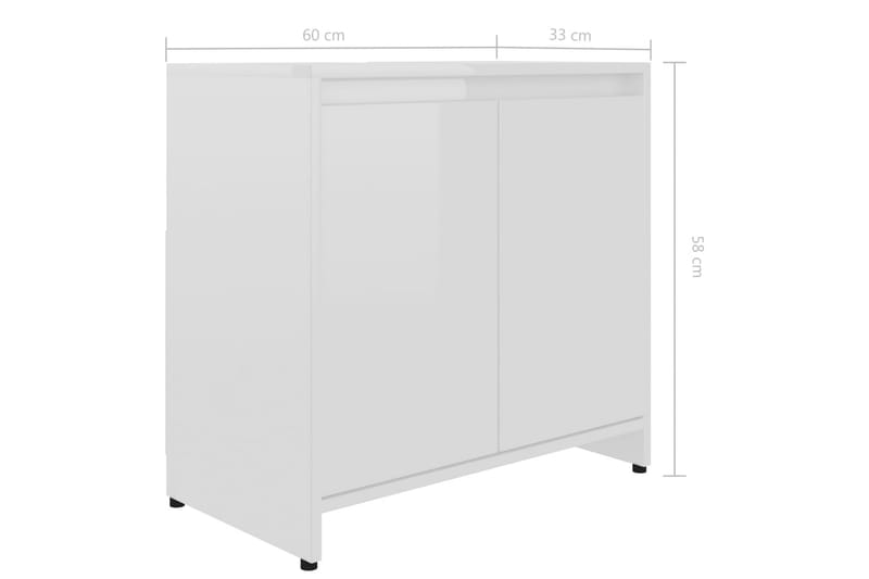 Badrumsskåp vit högglans 60x33x61 cm spånskiva - Vit - Förvaring - Badrumsförvaring & tvättstuga inredning - Badrumsskåp