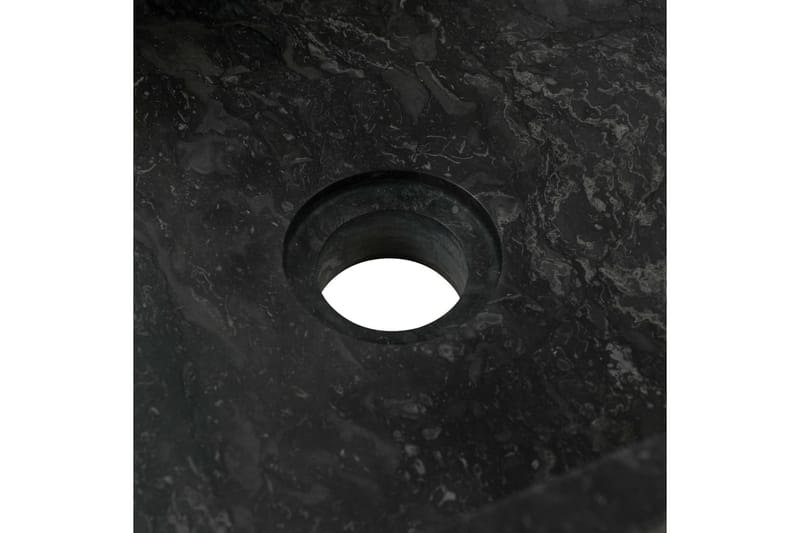 Badrumsunderskåp massiv teak med handfat marmor svart - Svart - Badrumsskåp