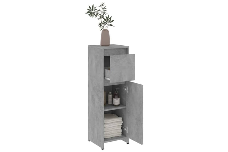 Badrumsskåp betonggrå 30x30x95 cm spånskiva - Grå - Förvaring - Badrumsförvaring & tvättstuga inredning