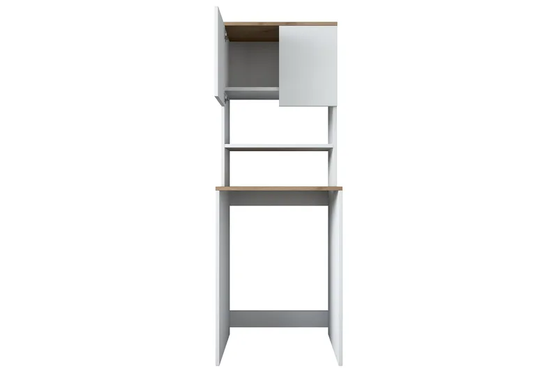 Caronti Badrumsskåp 65x183,6 cm Vit/Brun - Hanah Home - Förvaring - Badrumsförvaring & tvättstuga inredning - Badrumsskåp