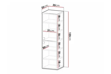 Glenndale Högskåp Badrum 120 cm Concept 55 White - Förvaring - Badrumsförvaring & tvättstuga inredning - Badrumsskåp