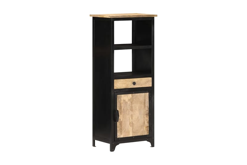 Högskåp 45x32x110 cm massivt mangoträ - Svart - Förvaring - Badrumsförvaring & tvättstuga inredning - Badrumsskåp