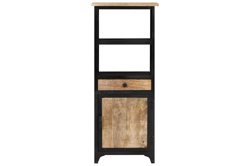 Högskåp 45x32x110 cm massivt mangoträ - Svart - Förvaring - Badrumsförvaring & tvättstuga inredning - Badrumsskåp