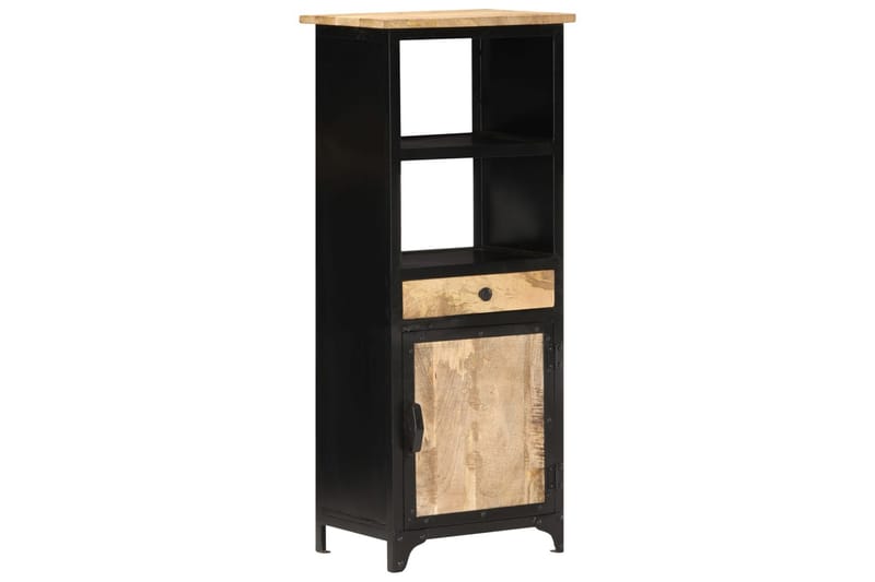 Högskåp 45x32x110 cm massivt mangoträ - Svart - Förvaring - Badrumsförvaring & tvättstuga inredning - Badrumsskåp