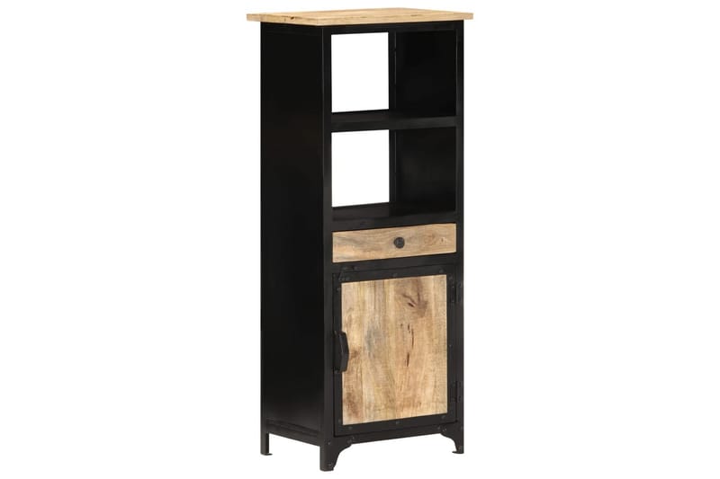 Högskåp 45x32x110 cm massivt mangoträ - Svart - Förvaring - Badrumsförvaring & tvättstuga inredning - Badrumsskåp