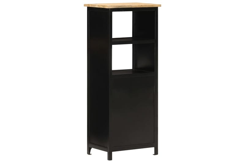 Högskåp 45x32x110 cm massivt mangoträ - Svart - Förvaring - Badrumsförvaring & tvättstuga inredning - Badrumsskåp
