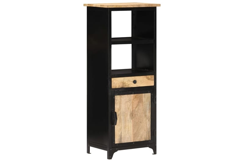 Högskåp 45x32x110 cm massivt mangoträ - Svart - Förvaring - Badrumsförvaring & tvättstuga inredning - Badrumsskåp