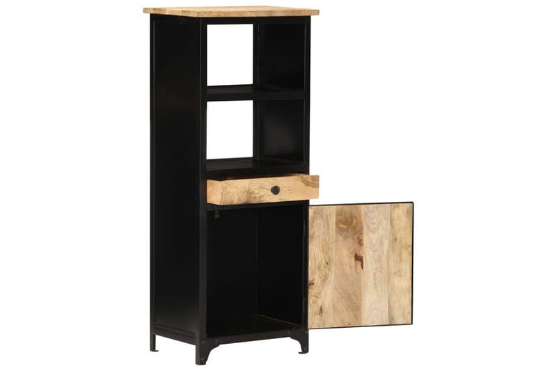Högskåp 45x32x110 cm massivt mangoträ - Svart - Förvaring - Badrumsförvaring & tvättstuga inredning - Badrumsskåp