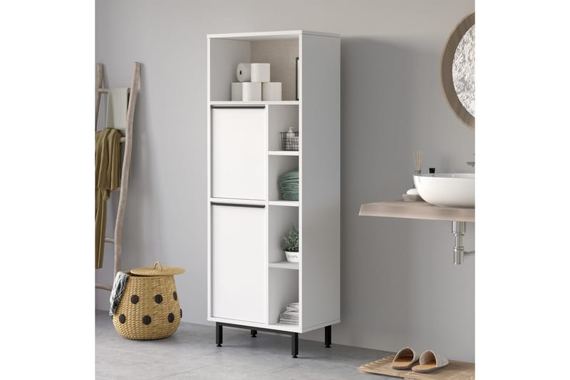 Liyakat Högskåp Badrum 161,6 cm - Vit - Förvaring - Badrumsförvaring & tvättstuga inredning - Badrumsskåp