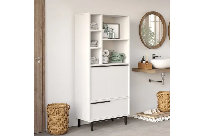 Liyakat Högskåp Badrum 161,6 cm - Vit - Förvaring - Badrumsförvaring & tvättstuga inredning - Badrumsskåp