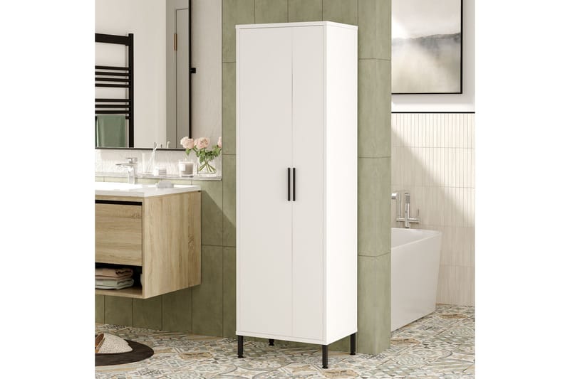 Rinorea Förvaringsskåp 50,4x165 cm - Vit - Förvaring - Badrumsförvaring & tvättstuga inredning - Badrumsskåp