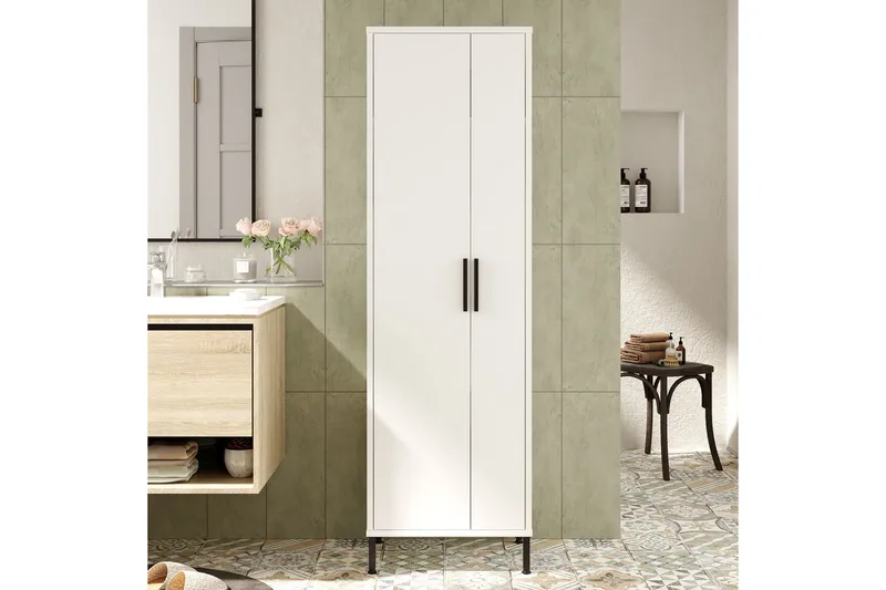 Rinorea Förvaringsskåp 50,4x165 cm - Vit - Förvaring - Badrumsförvaring & tvättstuga inredning - Badrumsskåp