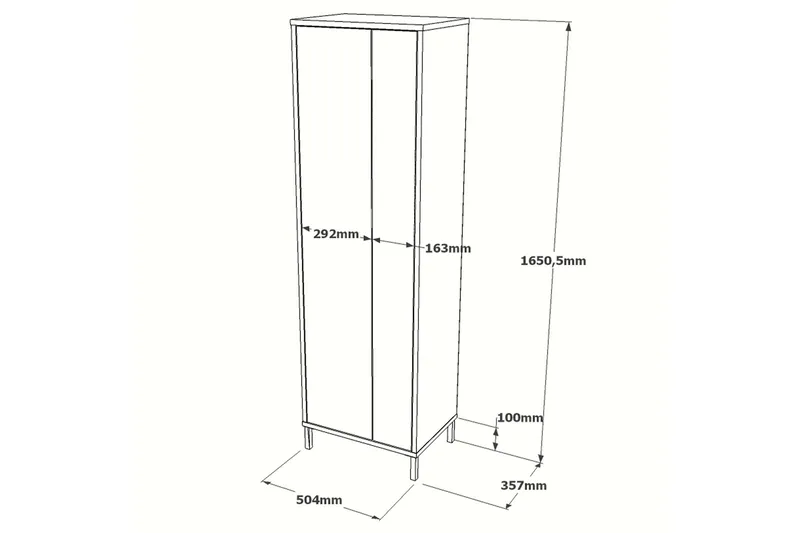 Rinorea Förvaringsskåp 50,4x165 cm - Vit - Förvaring - Badrumsförvaring & tvättstuga inredning - Badrumsskåp
