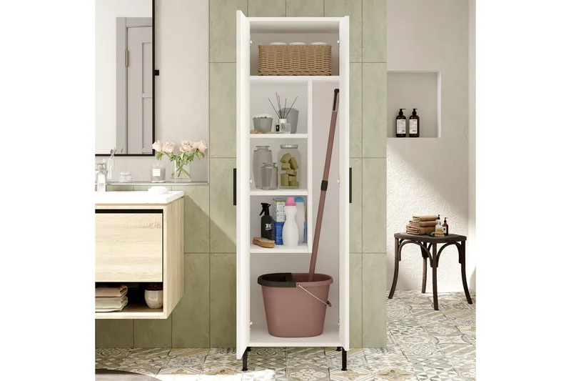 Rinorea Förvaringsskåp 50,4x165 cm - Vit - Förvaring - Badrumsförvaring & tvättstuga inredning - Badrumsskåp