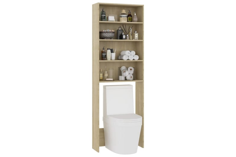 Badrumsskåp sonoma-ek 64x24x190 cm - Förvaring - Badrumsförvaring & tvättstuga inredning - Badrumsskåp