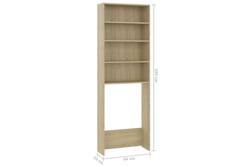 Badrumsskåp sonoma-ek 64x24x190 cm - Förvaring - Badrumsförvaring & tvättstuga inredning - Badrumsskåp