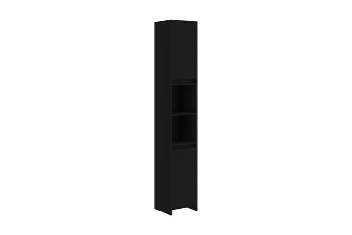 Badrumsskåp svart 30x30x183,5 cm spånskiva - Svart - Badrumsskåp