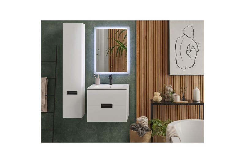 Badrumsskåp Tudela Vit - Vit - Förvaring - Badrumsförvaring & tvättstuga inredning - Badrumsskåp