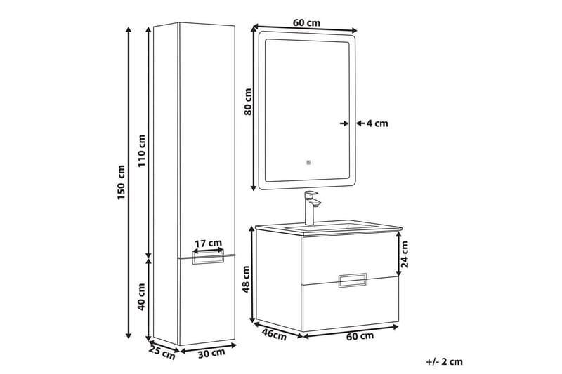Badrumsskåp Tudela Vit - Vit - Förvaring - Badrumsförvaring & tvättstuga inredning - Badrumsskåp
