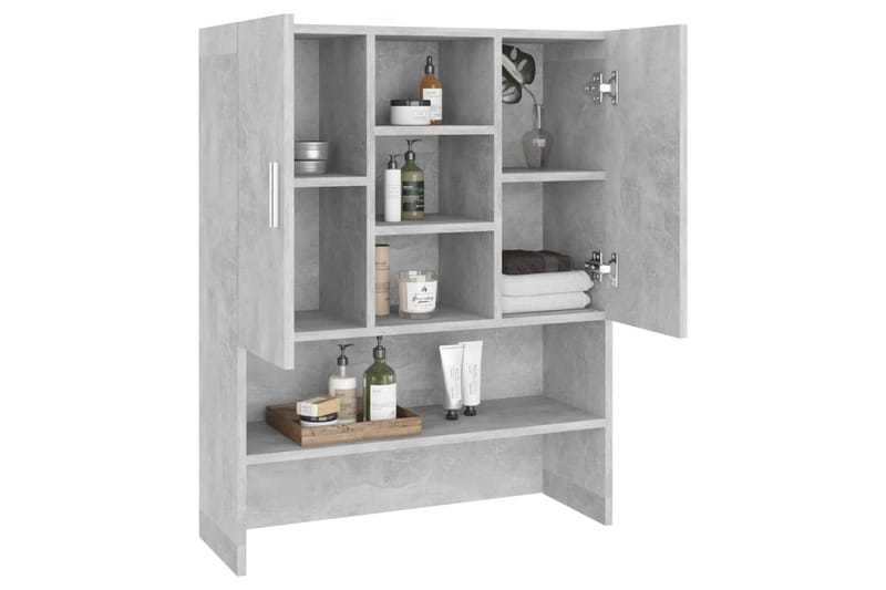 Tvättmaskinsskåp betonggrå 70,5x25,5x90 cm - Grå - Förvaring - Badrumsförvaring & tvättstuga inredning - Badrumsskåp