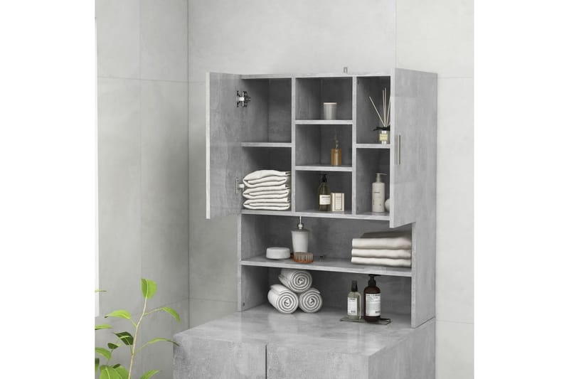 Tvättmaskinsskåp betonggrå 70,5x25,5x90 cm - Grå - Förvaring - Badrumsförvaring & tvättstuga inredning - Badrumsskåp